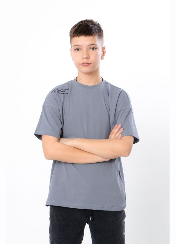Серая летняя футболка для мальчика (подростковая) Носи своє