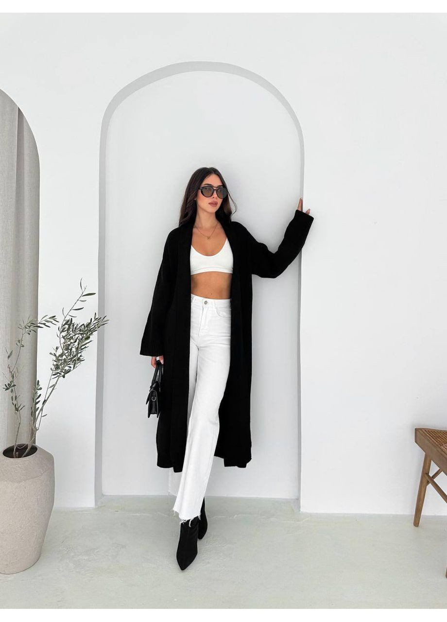 Черный демисезонный кардиган Гермес