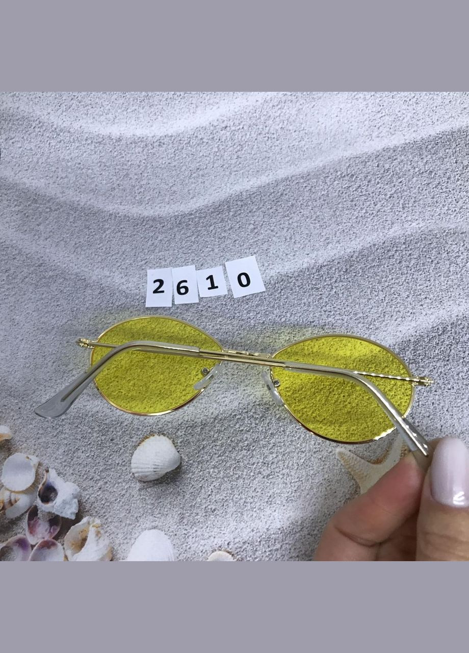 Желтые очки капельки в золотистой оправе. No Brand (302490488)