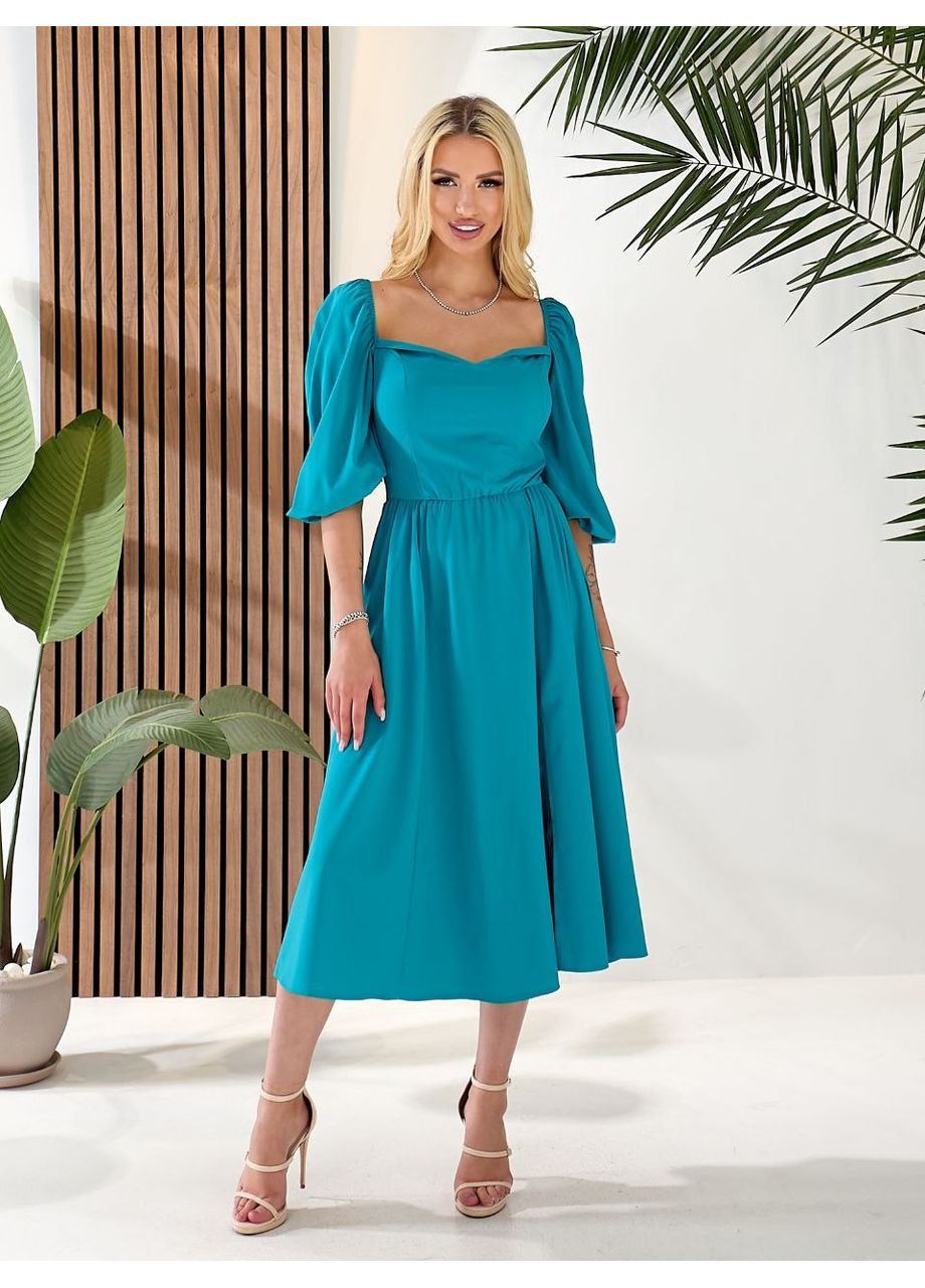 Бірюзова сукня міді🌿 Luna