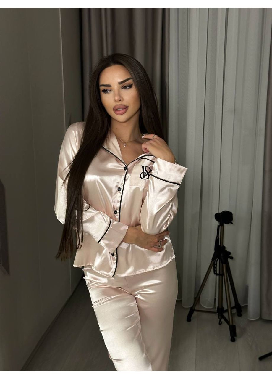 Молочна піжама viktoria’s secret,шовктуреччина,сорочка та штани Україна