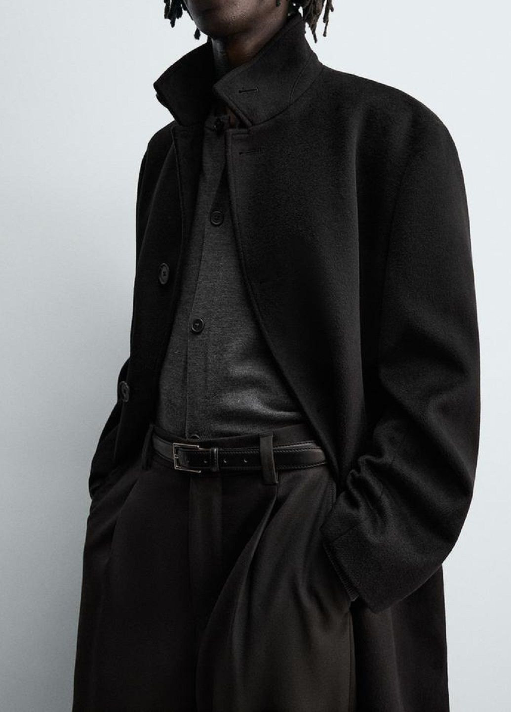 Черное демисезонное Пальто Zara