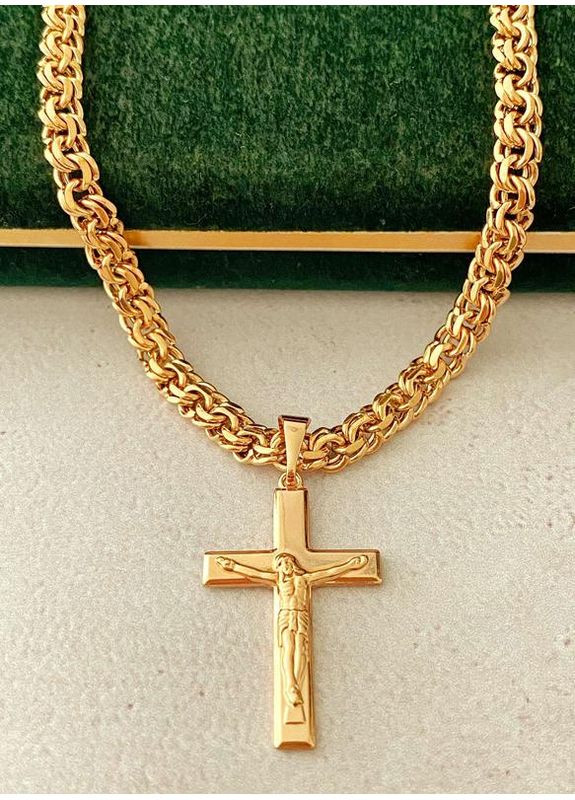 Позолоченная Цепочка 55см + Крестик. Позолота No Brand (361029340)