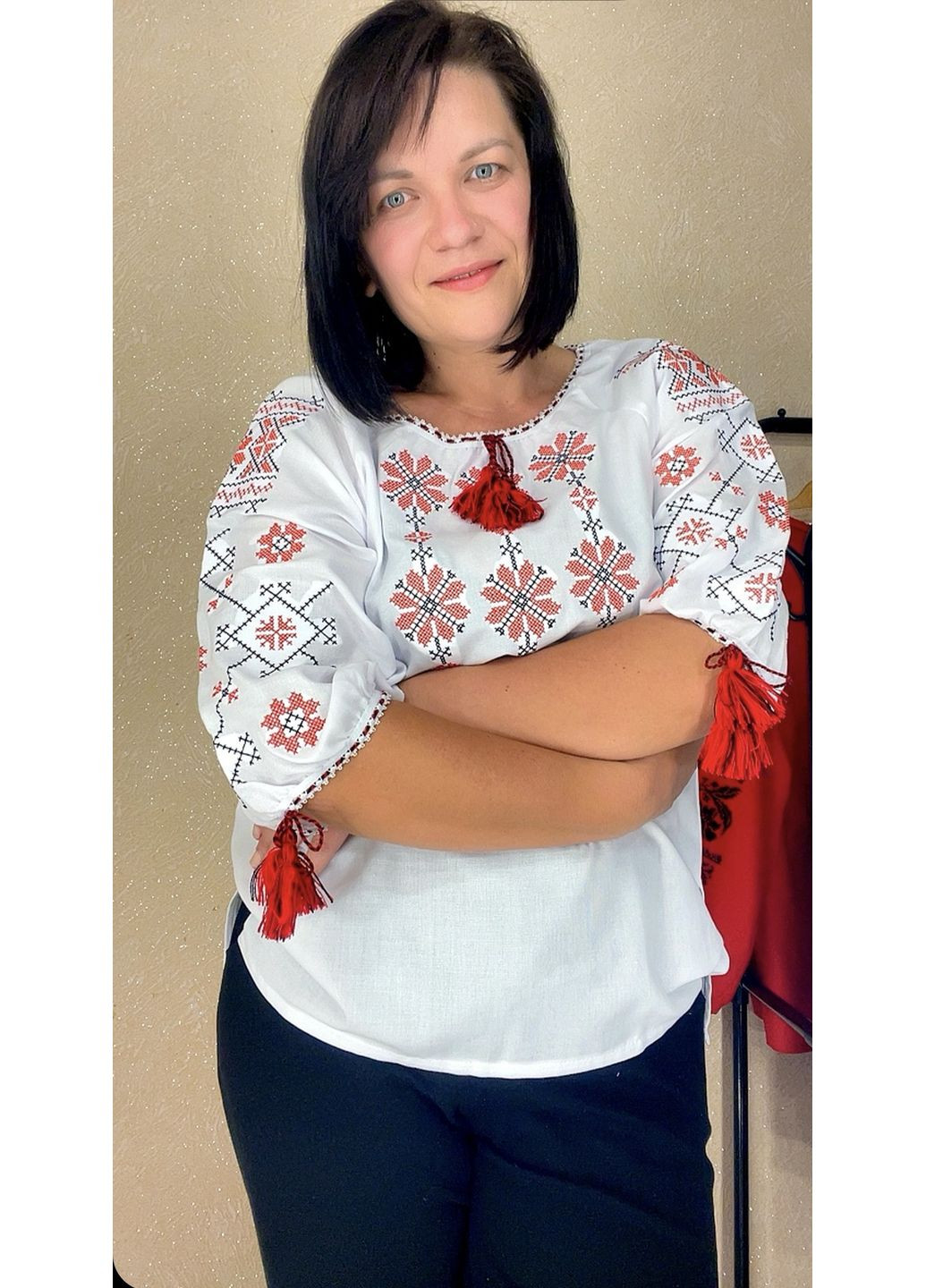 Біла жіночі вишиванка НоКо вільна (349507970)