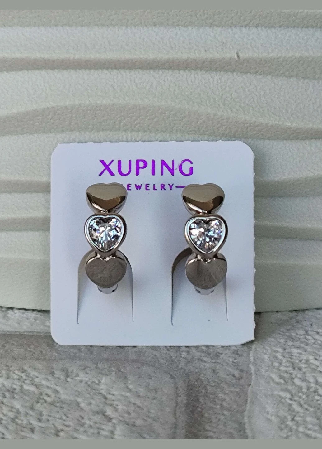 Кольца серебристые сережки ксюпинг xuping родий медицинская сталь Xuping Jewelry (337503322)