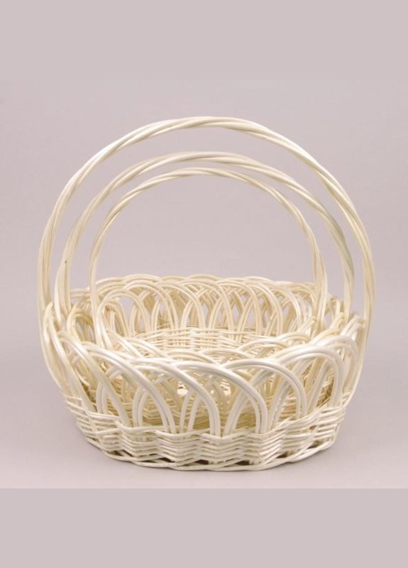 Комплект вибілених кошиків з лози 3 шт. 45363 Flora (320664077)