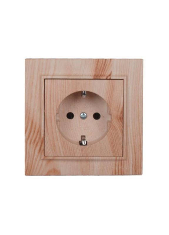 Розетка із заземленням 16А, Enzo біле дерево Electro House (346089291)