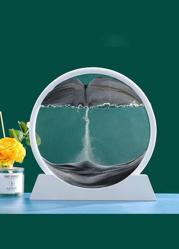 Картина-антистрес "Пісочний краєвид 3D" (Moving Sandscapes), картина на подарунок.18 см, у білій рамці Чорний No Brand (313654333)