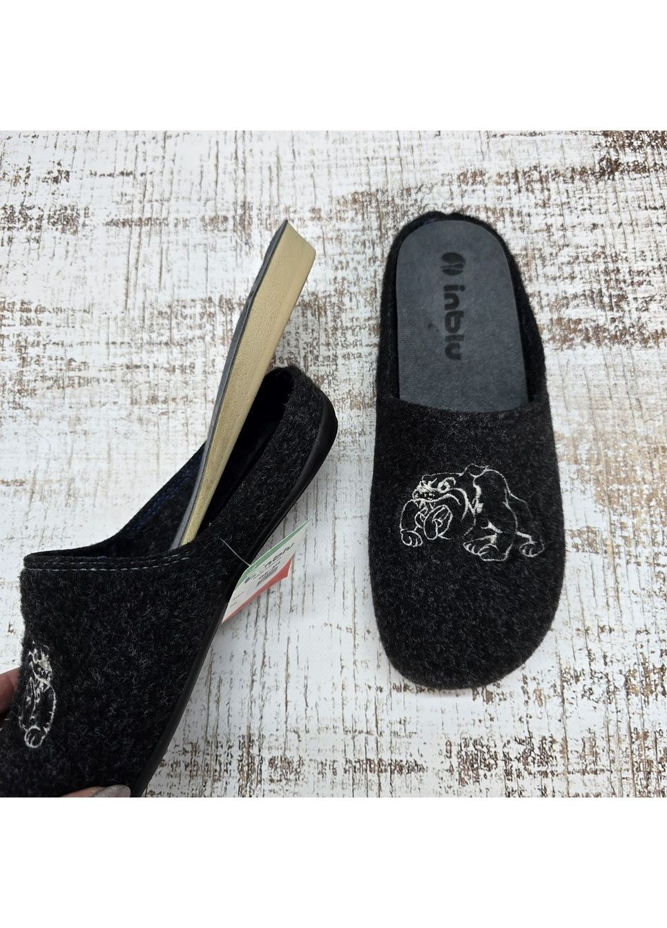 Тапочки чоловічі сірі фетрові на поліуретановій підошві Inblu (366144517)