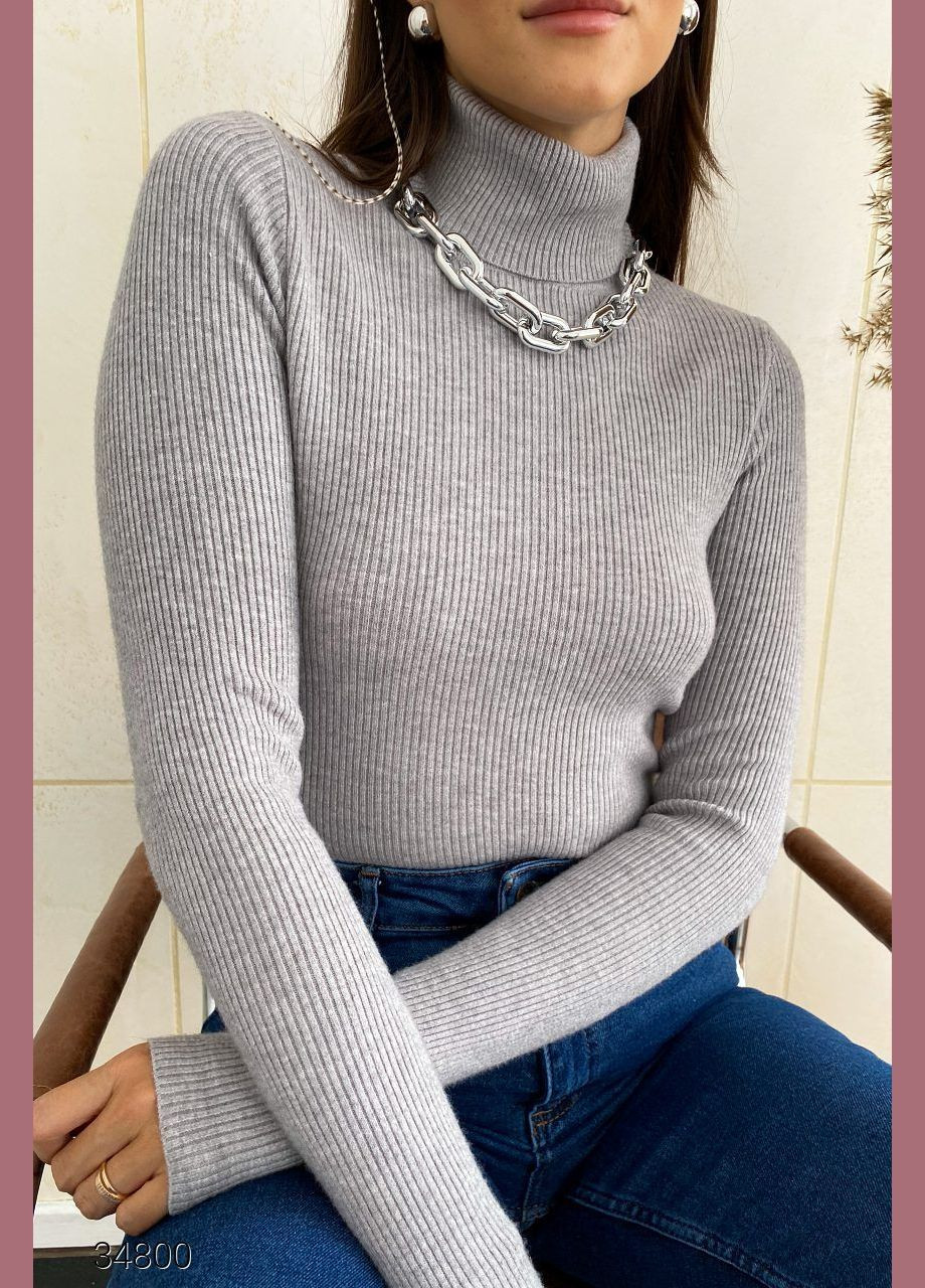 Водолазка в рубчик с воротом с отворотом Liton (303727742)