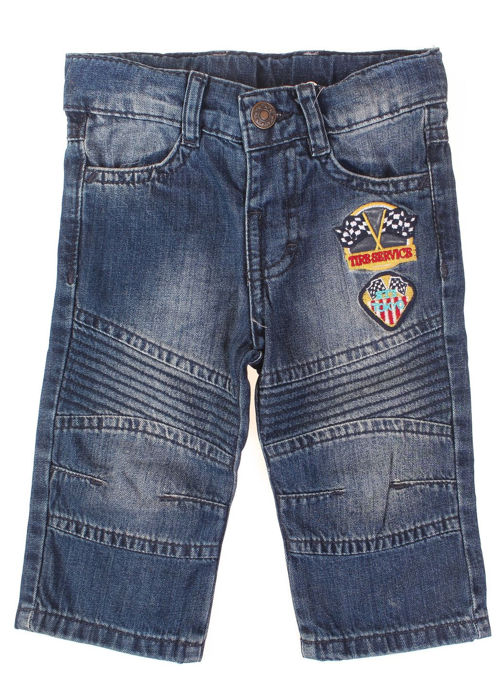 Синие демисезонные брюки джинсовые 15kecpan151 Soobe