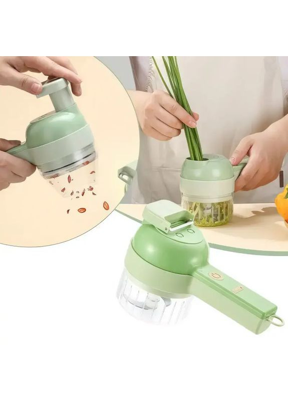 Ручной измельчитель для овощей 4в1 Food Chopper / Электрическая кухонная овощерезка / Мини блендер-слайсер Grant (363832363)