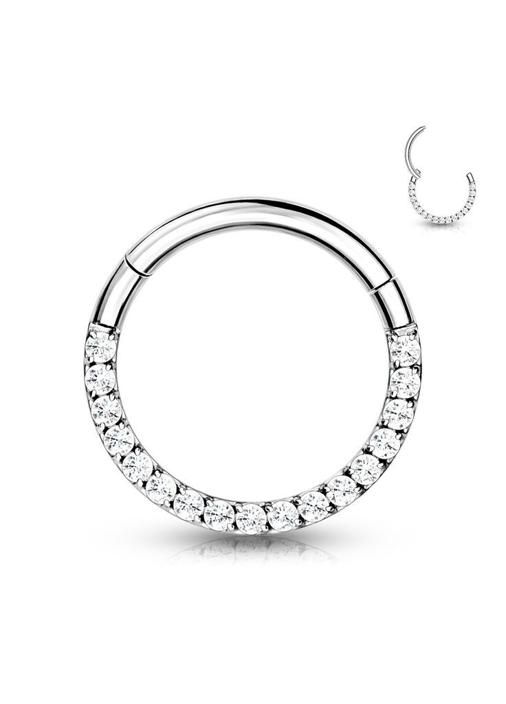 Кольцо кликер из титана RHT42-1606-C для пирсинга септума, трагуса, хеликса, брови (1,2мм, 6мм) Spikes (333698497)