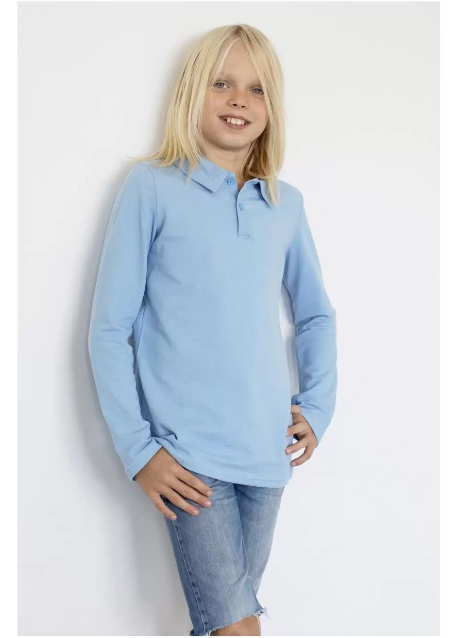 Голубой детская футболка-фб 198 футболка поло на мальчика робинзон для мальчика Robinzone однотонная