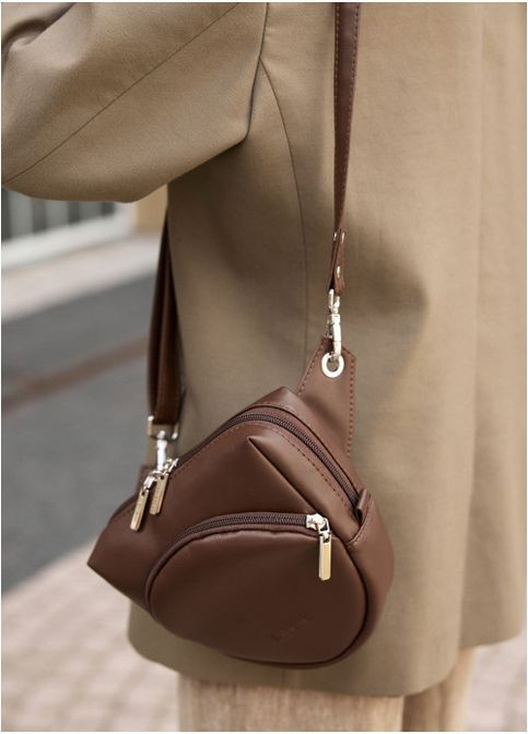 Женская сумка кроссбоди через плечо из экокожи Шоколадная (2922018520) Sambag (366091862)