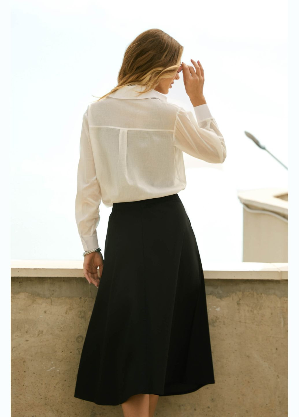 Белая повседневный рубашка однотонная ST-Seventeen