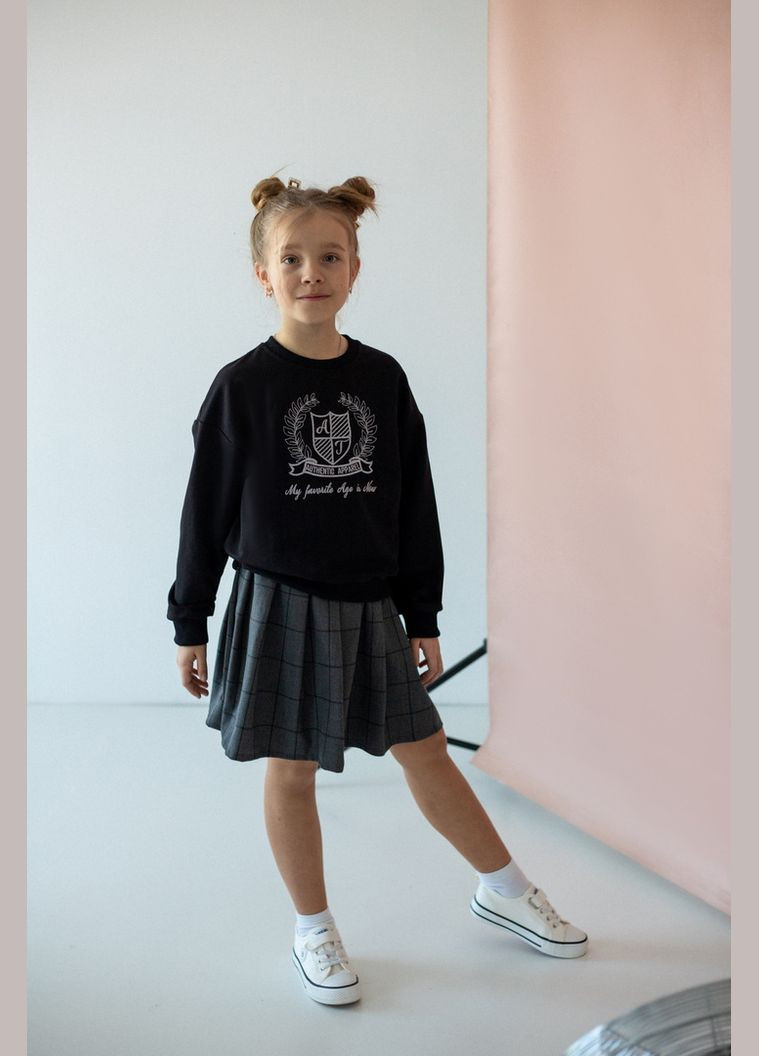 Черный демисезонный комплект для девочек 05-2820-95в 134 см молочный Авекстекс