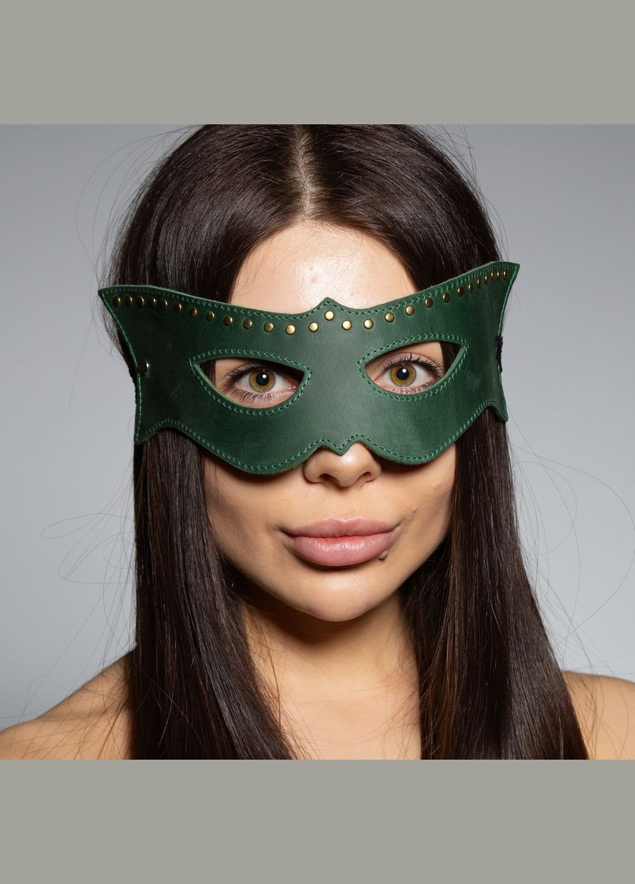 Маска шкіряна кішка зелена MS-2 Edena (307925903)