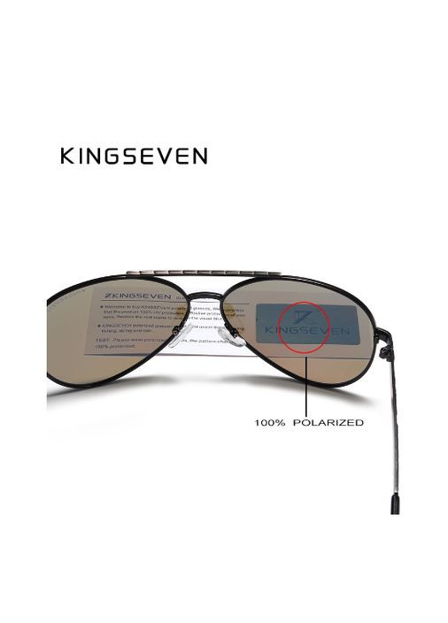Сонцезахисні окуляри Авіатор в класичній оправі з поляризованими лінзами N7840/N740 DESIGN Сірий KINGSEVEN (299332688)
