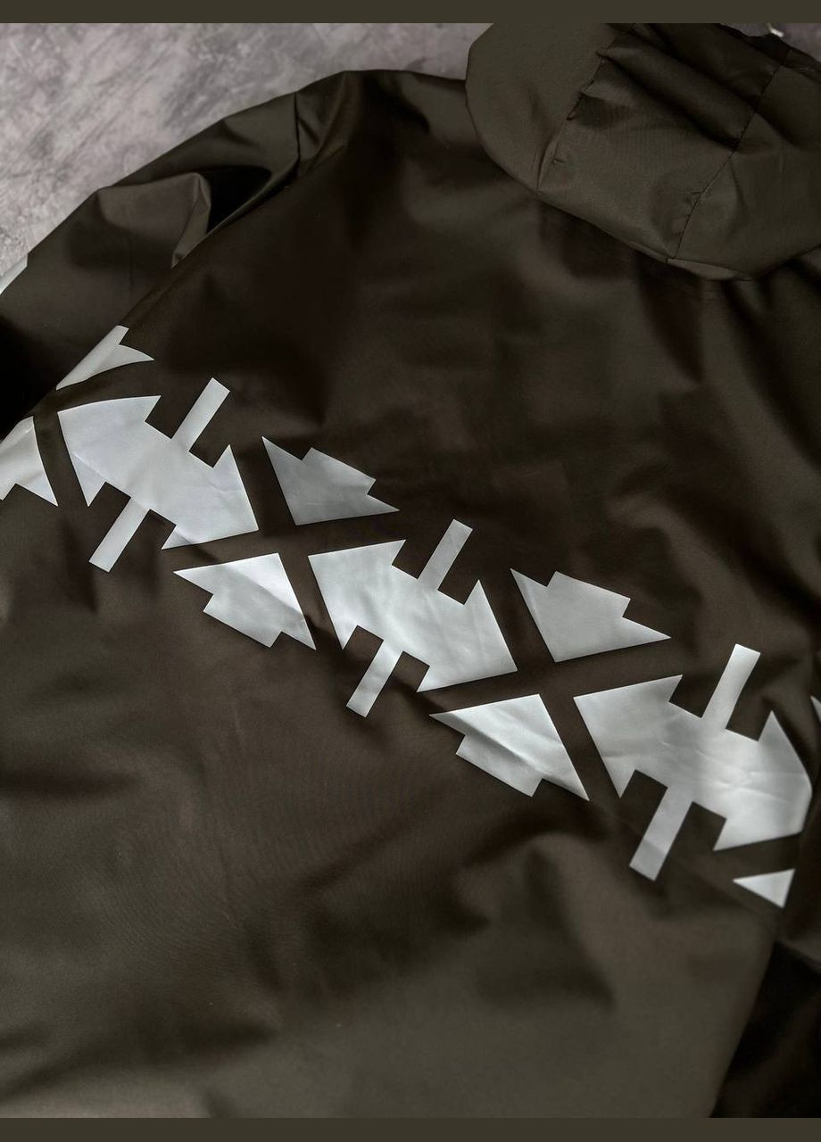 Оливковая (хаки) стильная ветровка off-white No Brand