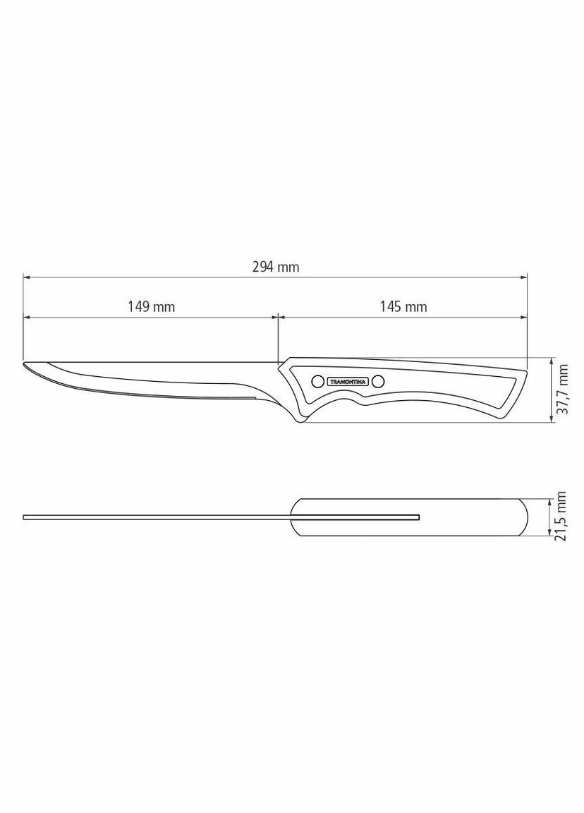 Ніж обробний Churrasco Black, 152 мм (6710919) Tramontina (314777687)