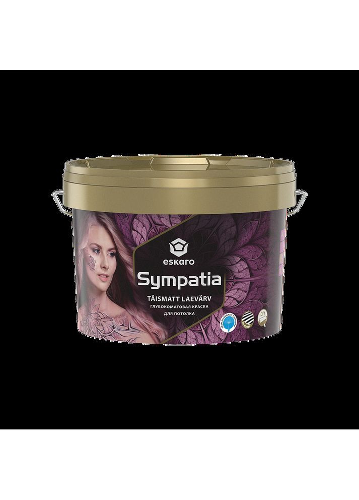 Фарба для стель Sympatia глибокоматова біла 2,85 л ESKARO (360881380)