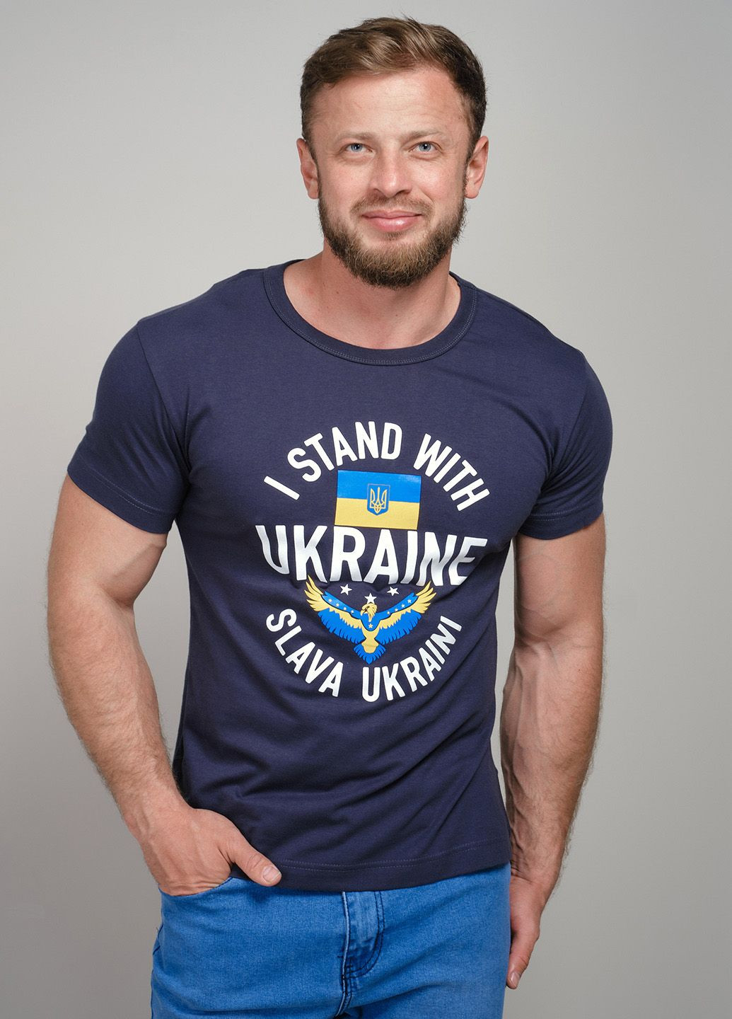 Синяя футболка патриотическая ru 101620 Power