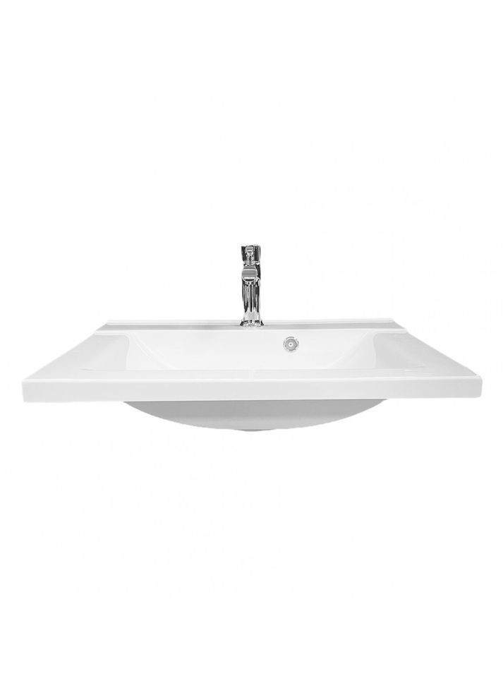 Умивальник зі штучного каменю 600х447мм, з отвором для змішувача/переливу, Quanto Білий (35920600447) Adamant (373006138)