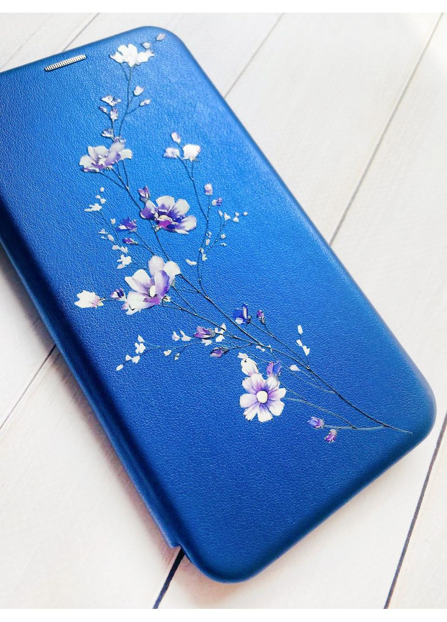 Чохол-книжка з малюнком для Samsung Galaxy A24 (A245) Синій:: Гілочка квітів (принт 278) G-Case (360669796)