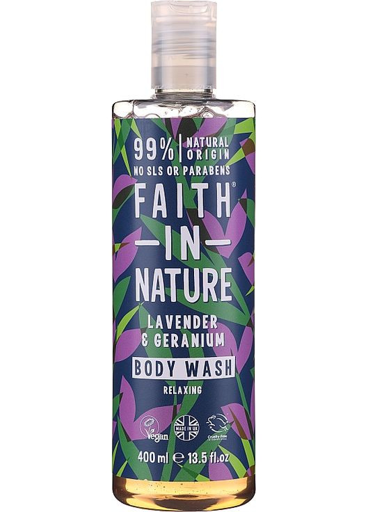 Гель для душу Lavender & Geranium Body Wash 400ml (865457-31119057) Faith In Nature (368740631)