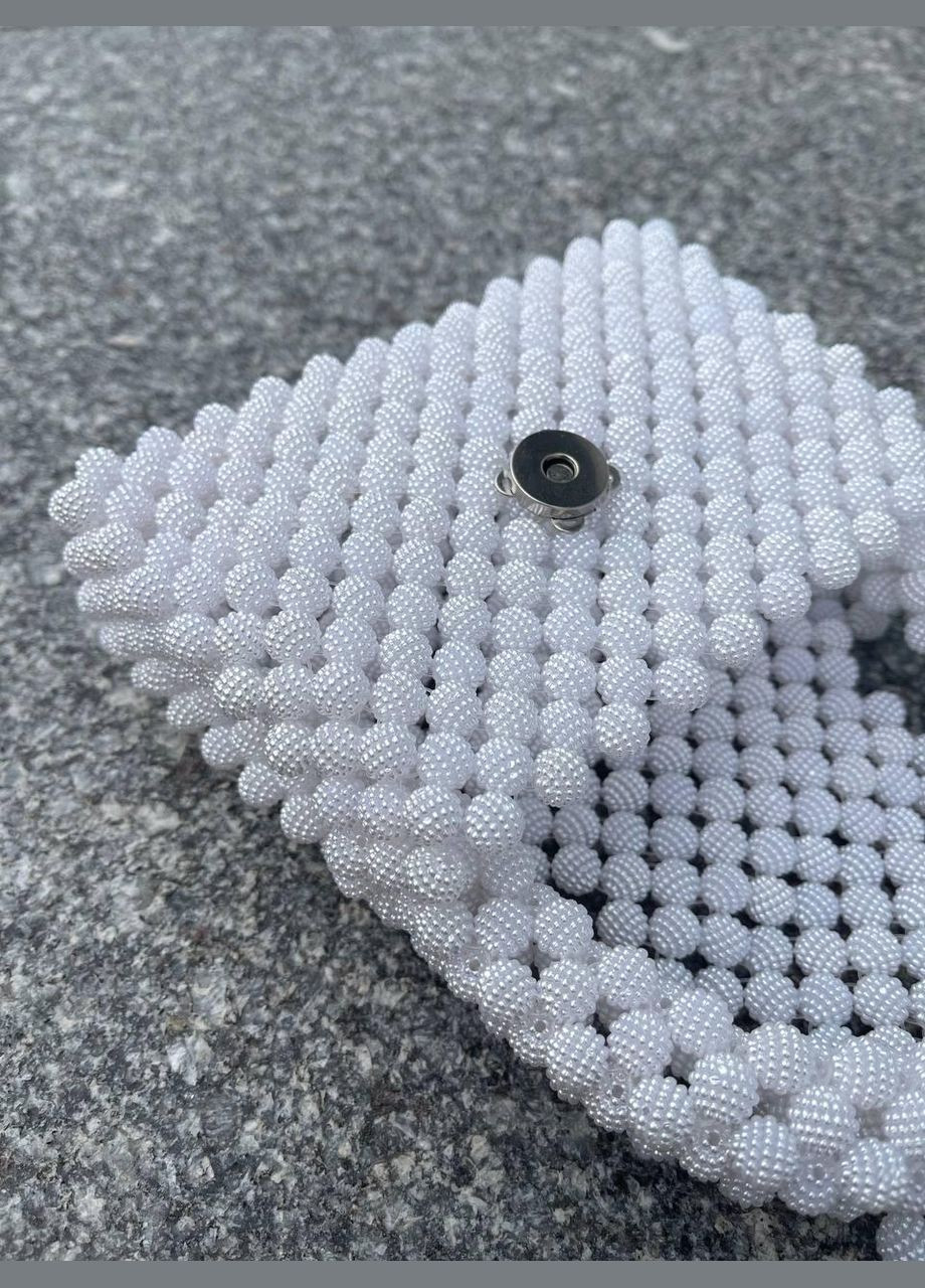 Сумка белая из бусин бусин маленькая ручная работа Felicita (336377750)