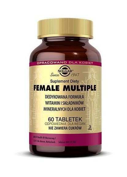 Витамины для женщин, FEMALE MULTIPLE, 60 табл Solgar (338855204)