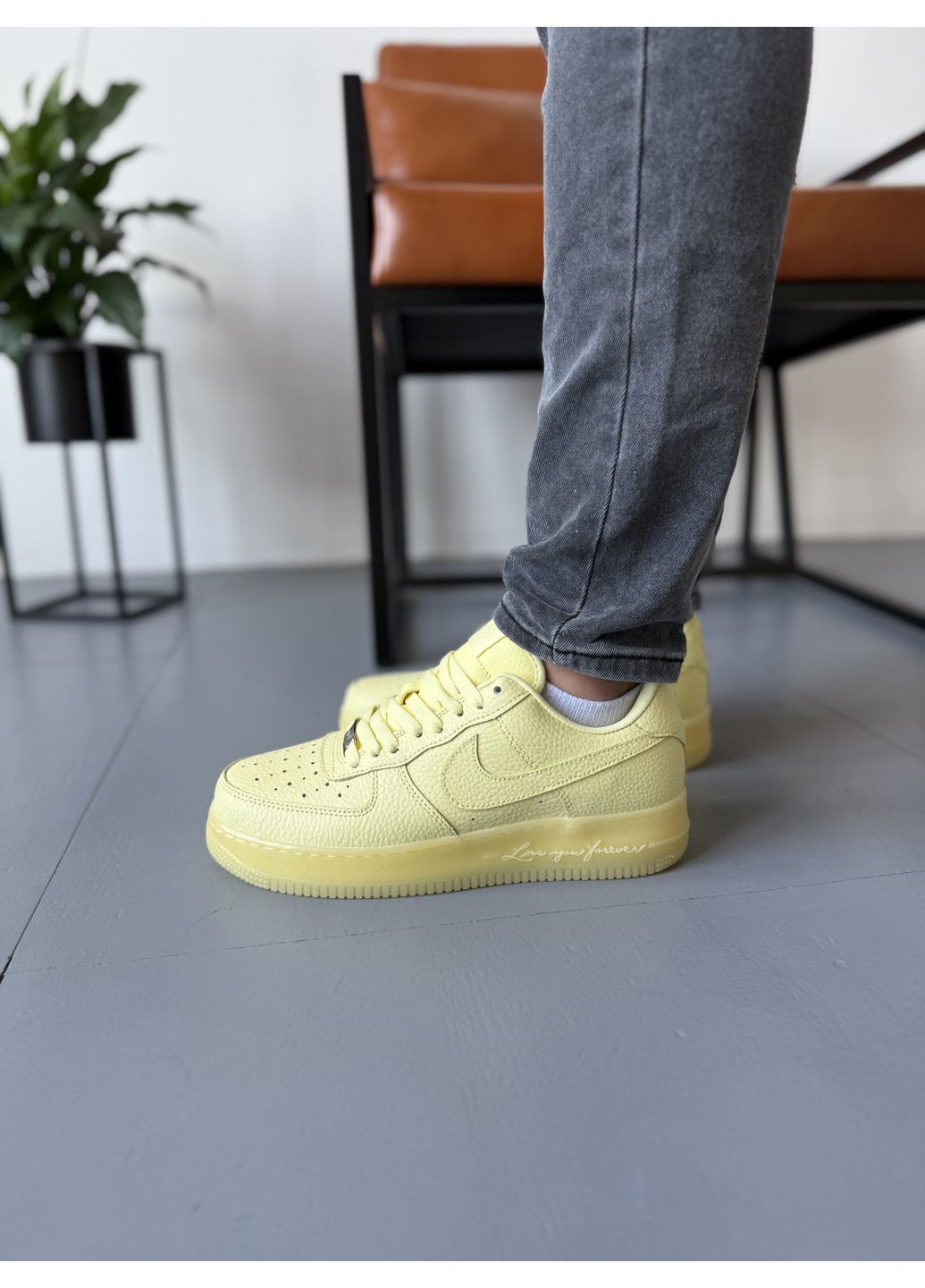 КРОССОВКИ ЖЕНСКИЕ NIKE AIR FORCE X DRACE NOCTA YELLOW НАЙК АИР ФОРС 1 ПРЕМИУМ No Brand комбинированные демисезоны (369391061)