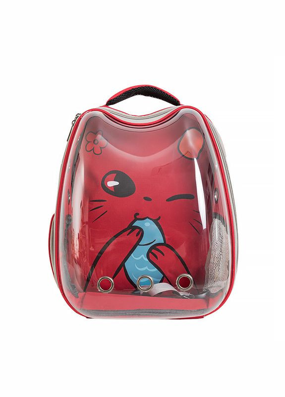 Рюкзак-переноска для кішок 2024 Panoramic Cats Red 5 шт. Taotaopets (356500245)
