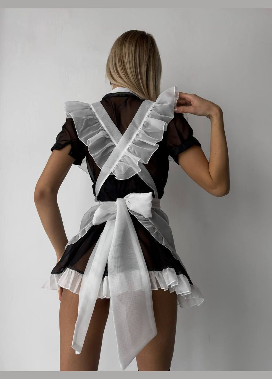 Черно-белый женский эротический комплект для ролевых игр школьницы черно-белого цвета No Brand