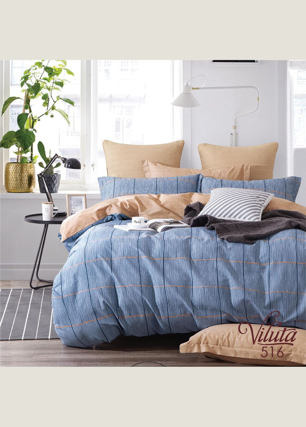 Комплект постільної білизни Сімейний Сатин Twill 516 Viluta (316580182)