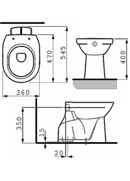 Підлоговий унітаз PRO Laufen (401885368)
