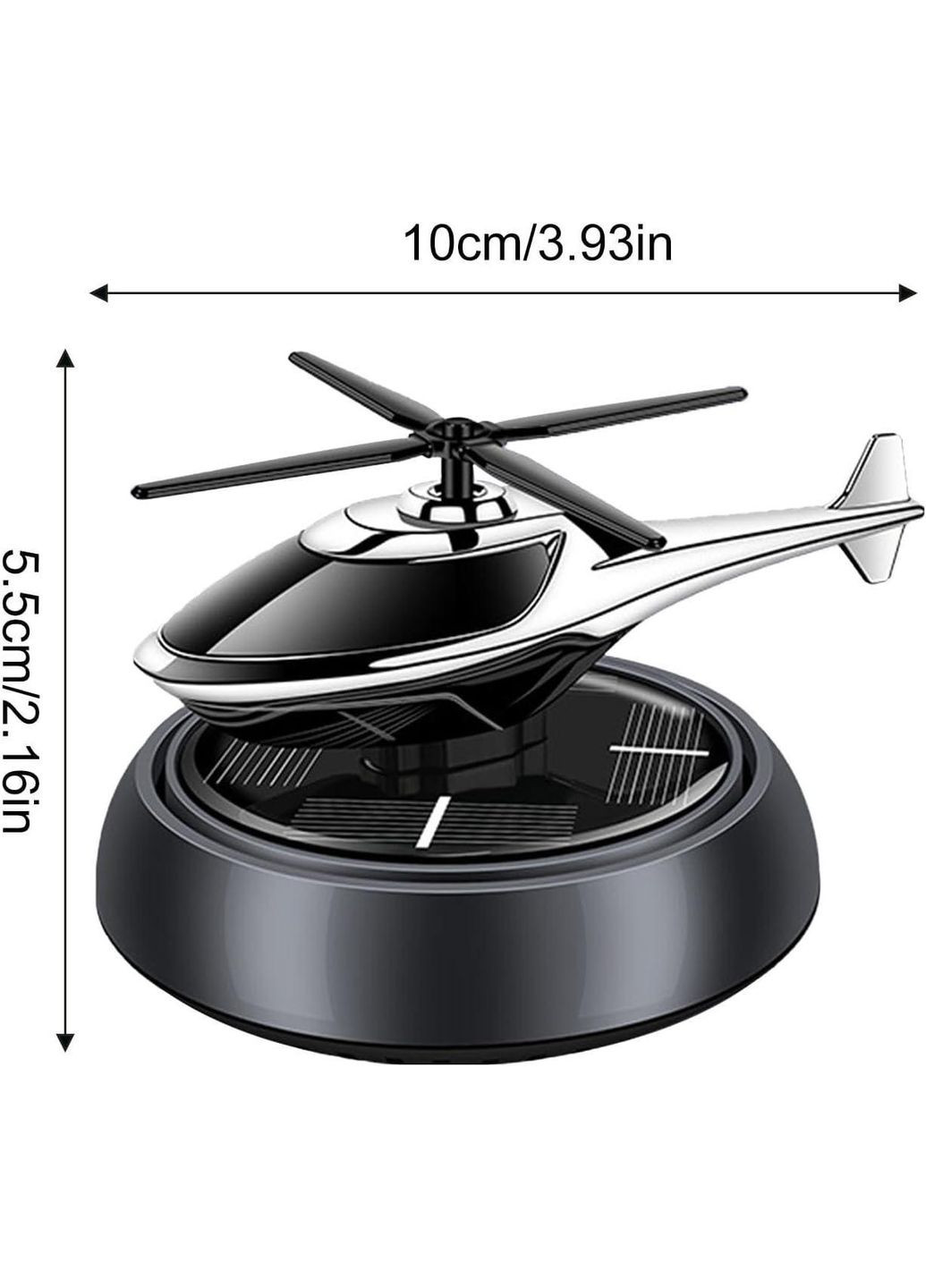 Ароматизатор в автомобиль Вертолет освежитель воздуха в машину на солнечной батарее черный (R051457) ABS (349844740)