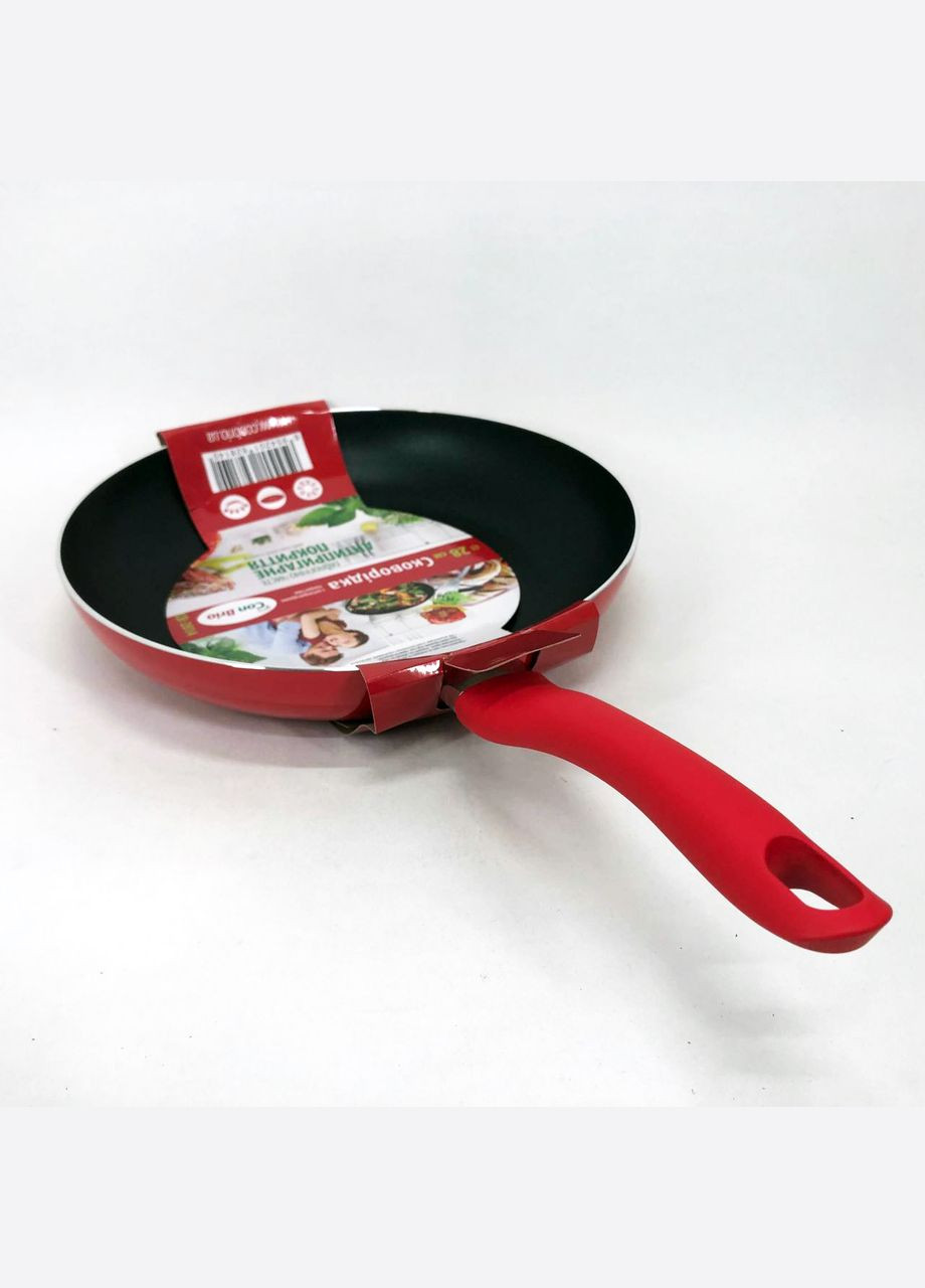 Сковорода 28 см СВ-2814, сковорода для смаження, якісна сковорода. Колір: червоний Con Brio (364665140)