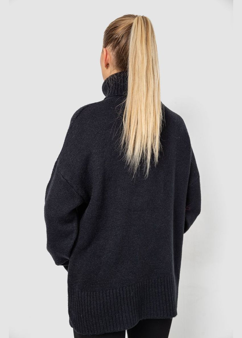 Черный демисезонный свитер - гольф женский шерстяной Ager 244R2050