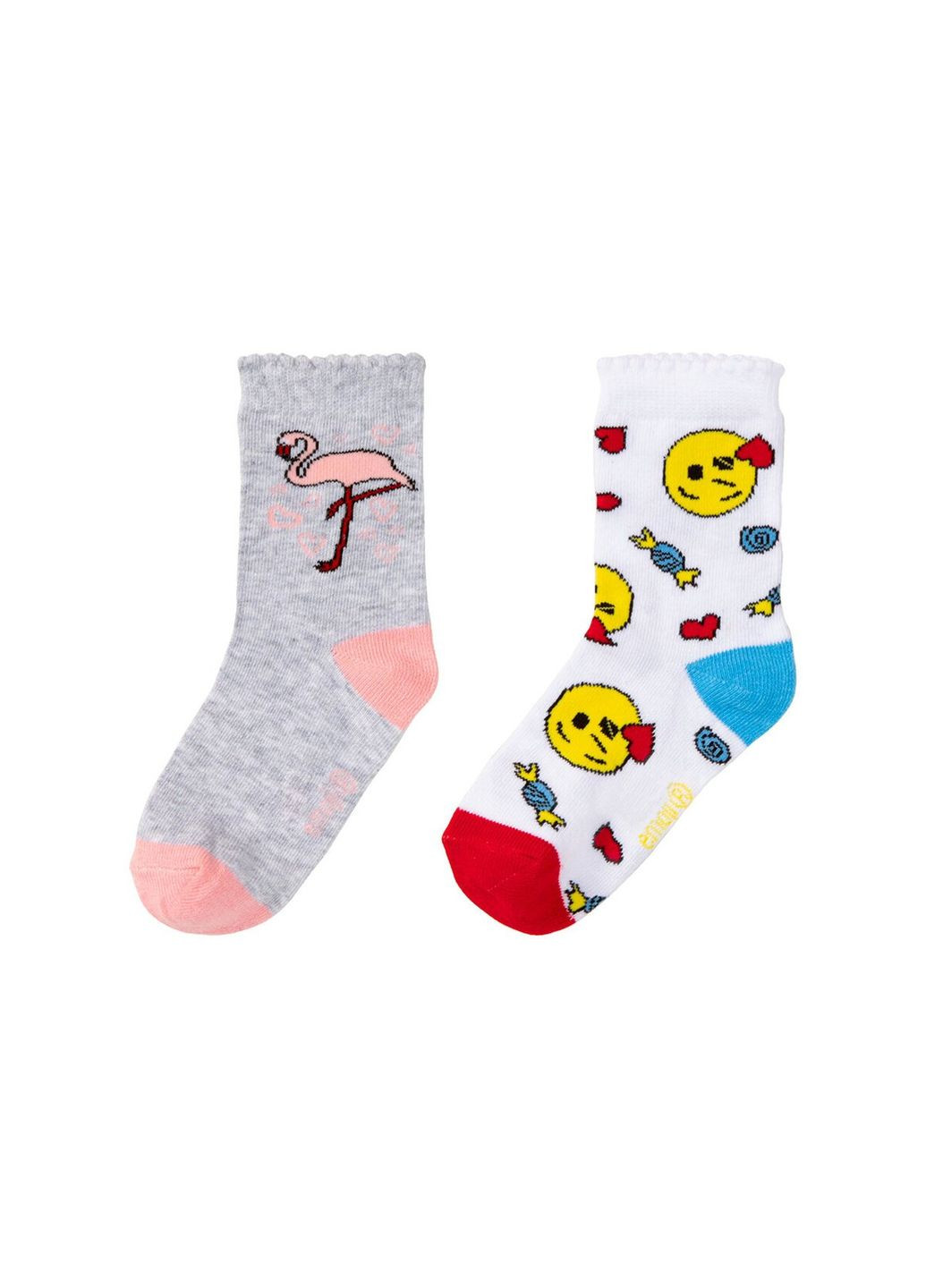 Шкарпетки набір 2 пари для дівчинки Емоджи 370077-н біло-сірий Disney (276838408)