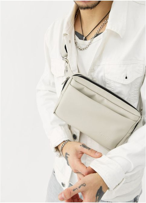 Мужская сумка бананка Harvi серая (R-88213030m-VS) Sambag (302450113)