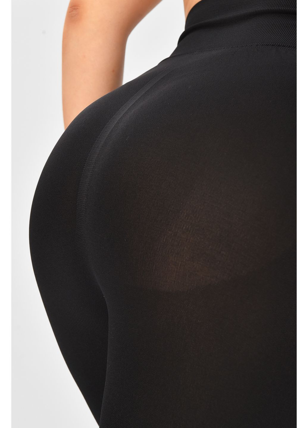 Лосини жіночі однотонні в рубчик чорного кольору Let's Shop (364485137)