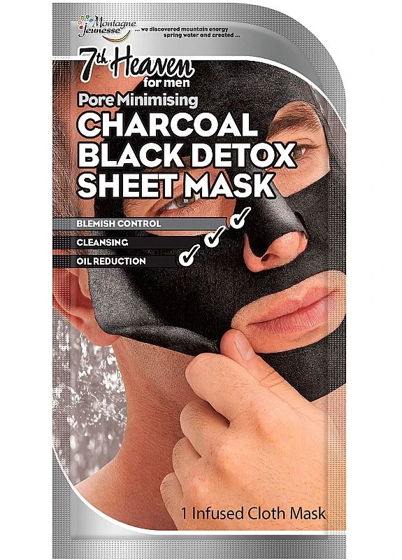 7th Heaven Детокс-маска Men's Charcoal Black Detox Sheet Mask Детокс-маска Men's Charcoal Black Detox Sheet Mask (2-905858) — Крем, Великобританія (373660255)