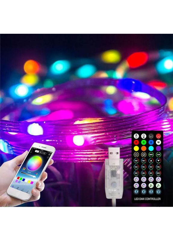Гірлянда новорічна на 100 лампочок USB 13704 10 м мультиколор No Brand (361399303)