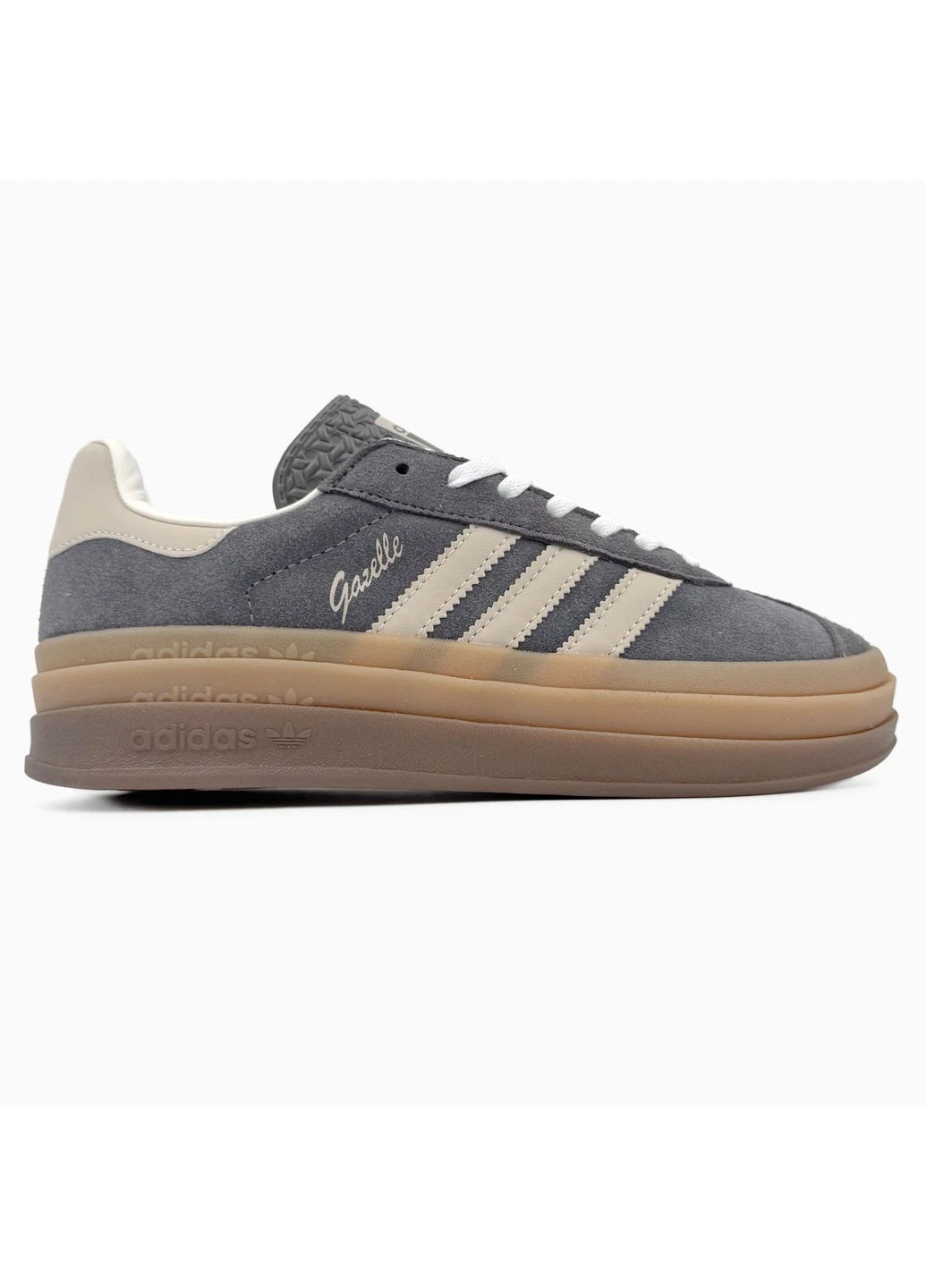 Білі кросівки чоловічі adidas gazelle bold beige/white/gum адідас газель білі демісезон No Brand