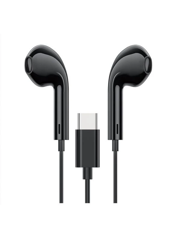 Навушники M101 Crystal joy Type-C wire-controlled digital earphones with microphone чорний Hoco (370613420)