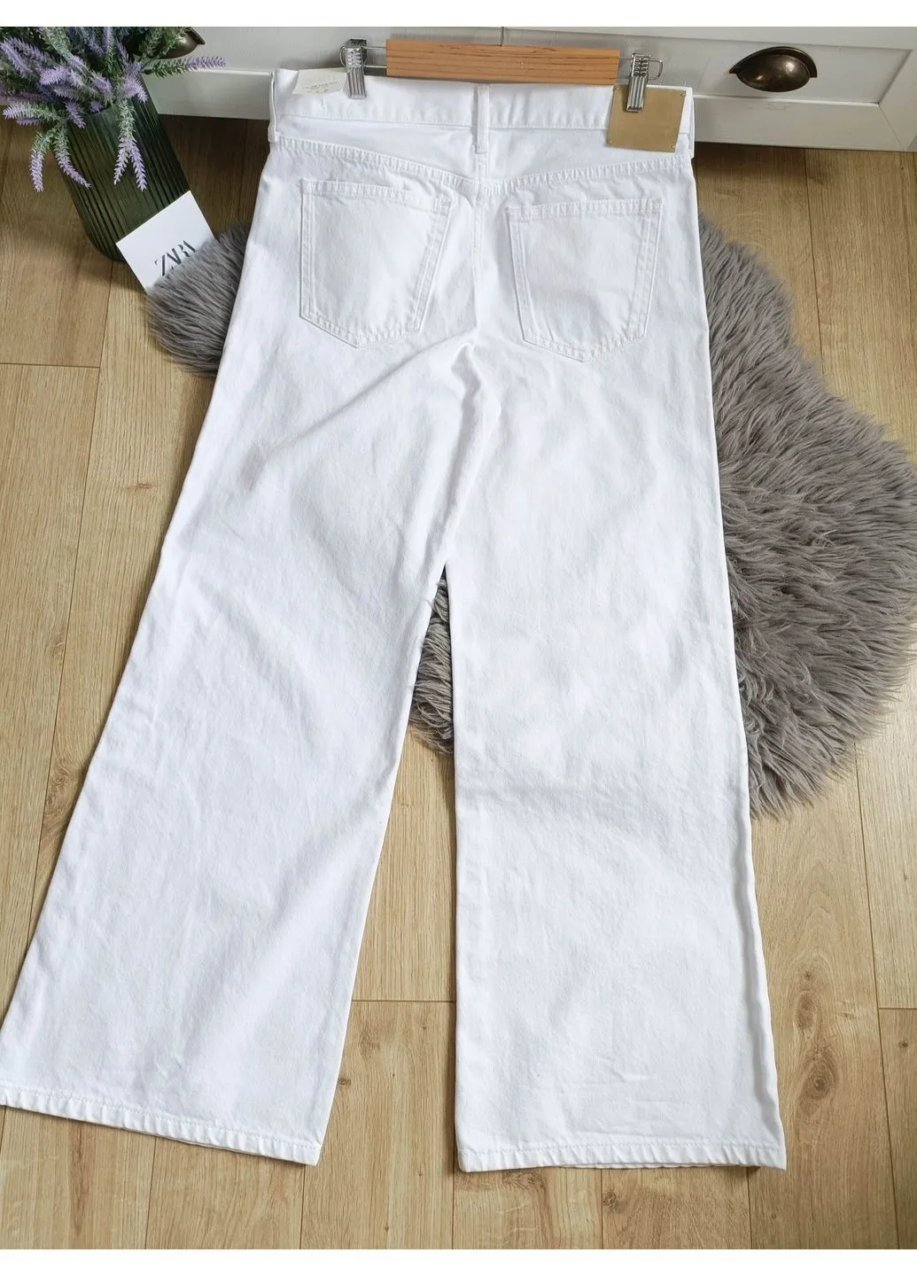 Джинсы zw collection wide-leg со средней посадкой Zara - (360895056)