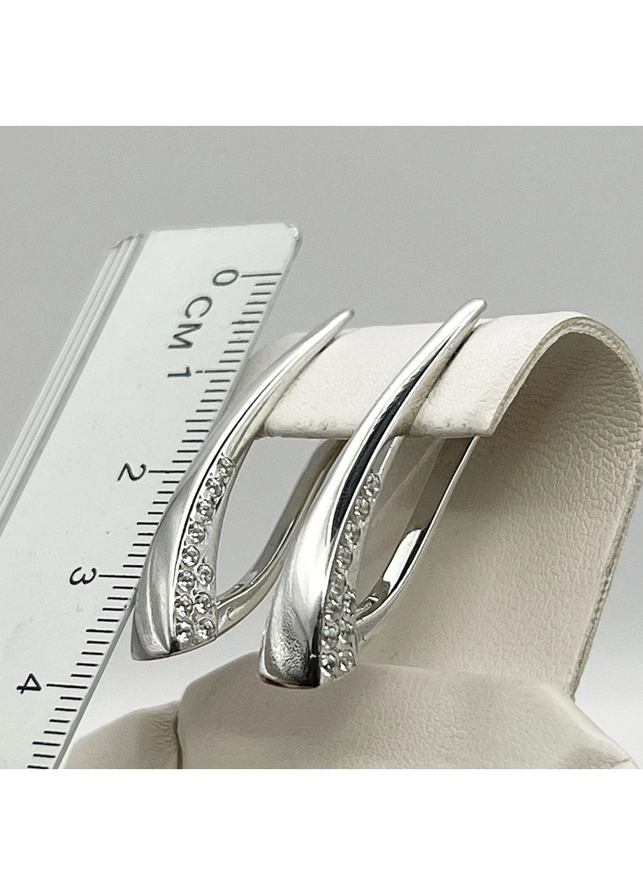 Серьги серебряные с кубическим цирконием "Лондон" 5,81 г No Brand (369736875)