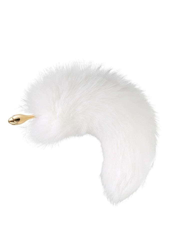 Металлическая анальная пробка Лис хвост SEVANDA White FoxTail Anal Rose-shape Plug Lockink (305589894)